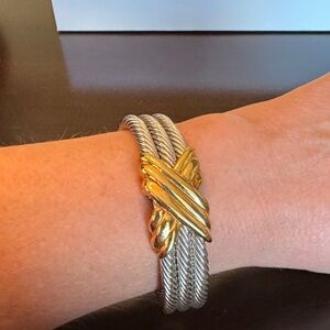 Elegant Silver and Gold Women's Cuff Bracelet